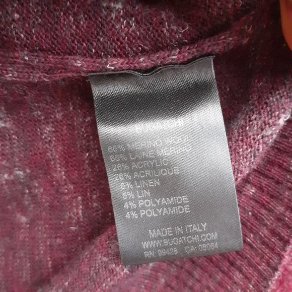 Italian Fine Merino Linen blend Ombre Knit Sweater Bugatchi Made in Italy Men, L - Picture 2 of 3